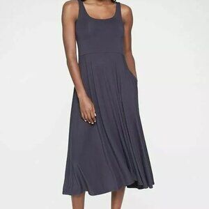 Athleta Costa Sleeveless Scoop Neck Full Midi Dress Modal Jersey Spring Night XS
